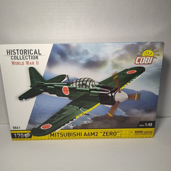 COBI WWII Mitsubishi A6M2 Zero Japanese Fighter Plane Block Model Set # 5861 - Picture 1 of 6